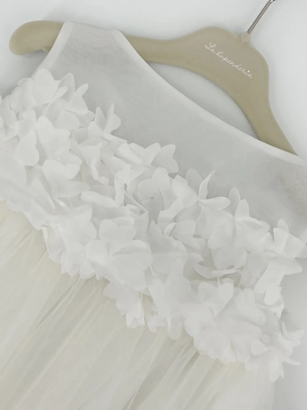 LA STUPENDERIA FLORAL-APPLIQUÉ DRESS