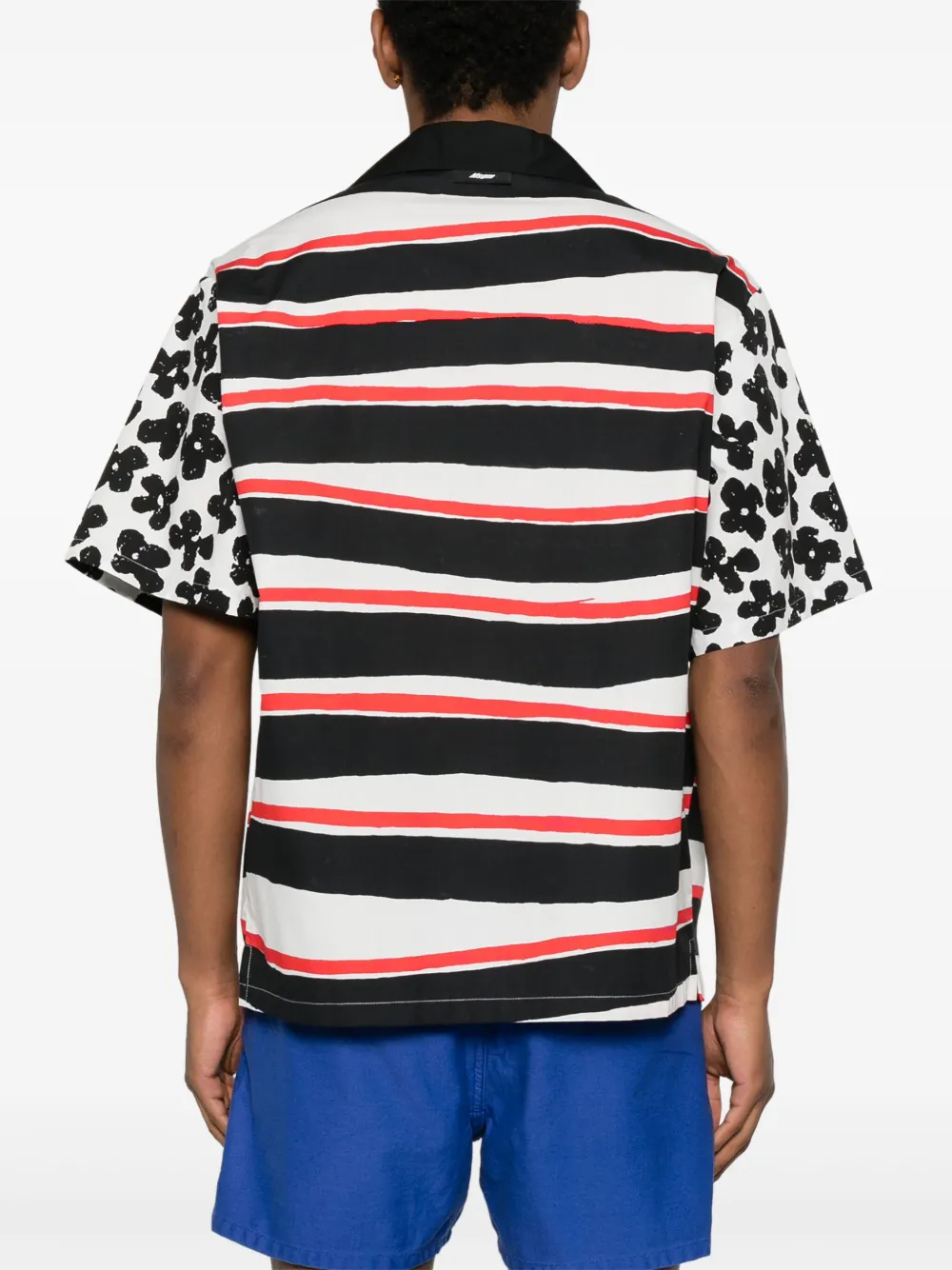 MSGM Popeline overhemd met gemixte print Zwart