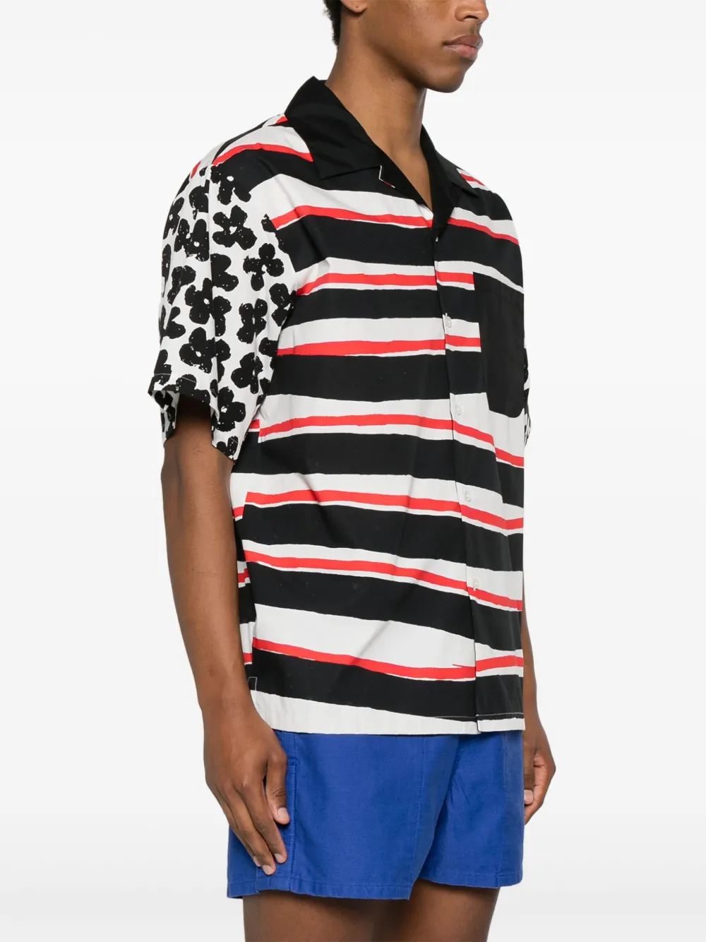 MSGM Popeline overhemd met gemixte print Zwart