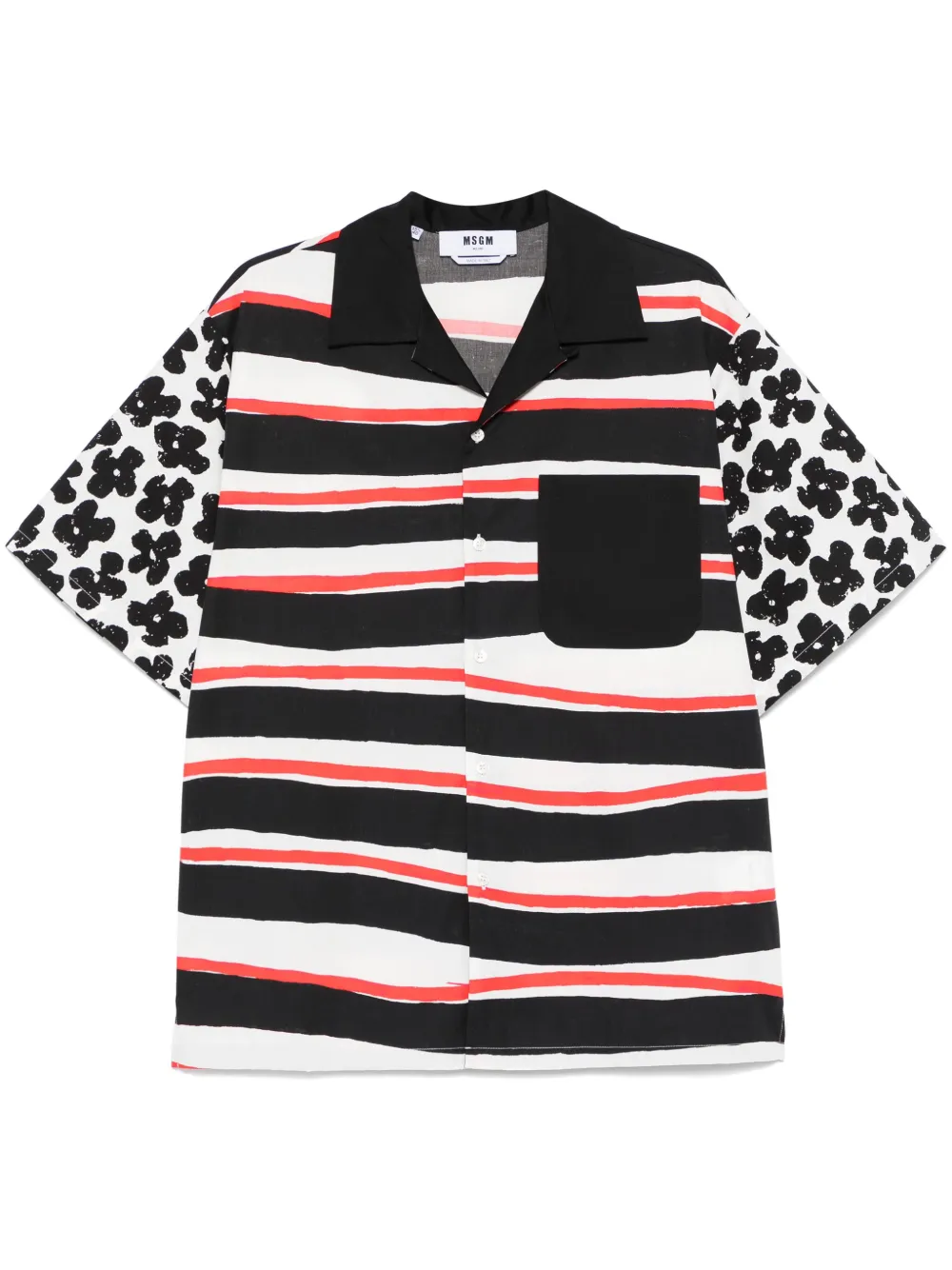 MSGM camisa de popelina con varios estampados | negro | Image 1