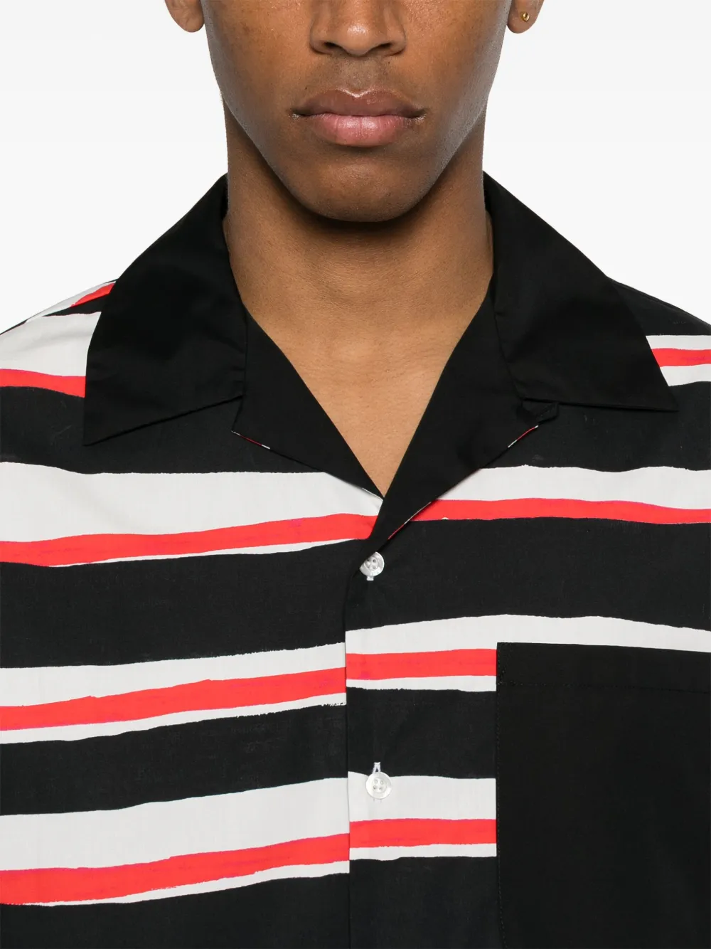 MSGM Popeline overhemd met gemixte print Zwart
