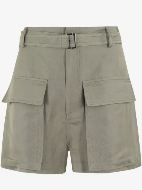 Tela shorts con cinturón