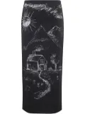 Moschino sketch-print skirt - Black