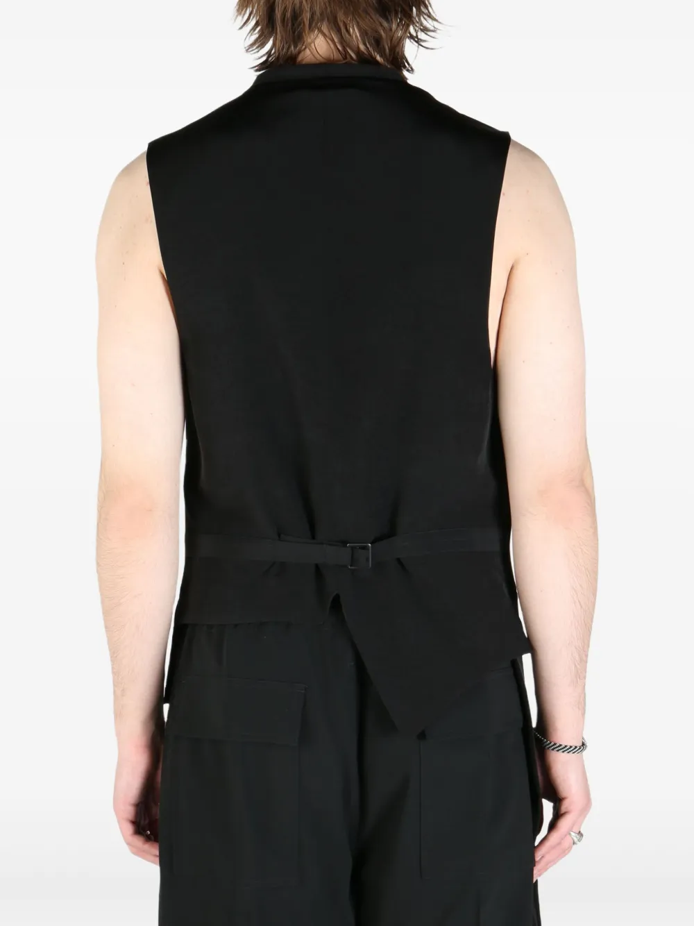 Yohji Yamamoto pleated waistcoat Zwart
