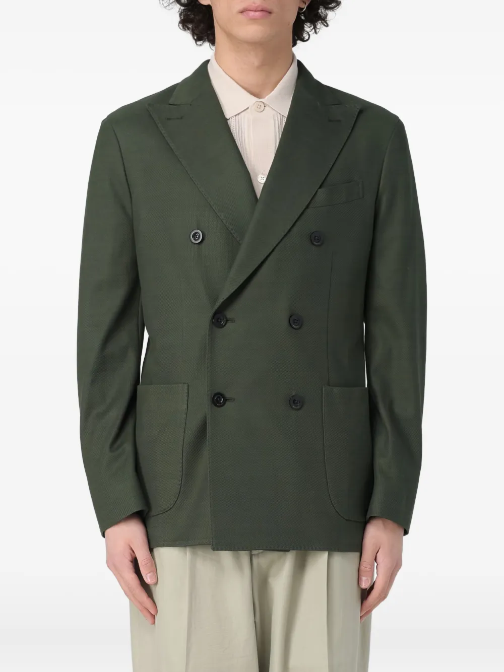 Boglioli double-breasted patch-pocket blazer | Green | Image 1