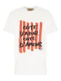 alessandro enriquez stripe print T-shirt - White