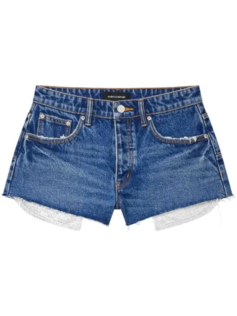 Purple Brand rhinestone-embellished denim shorts