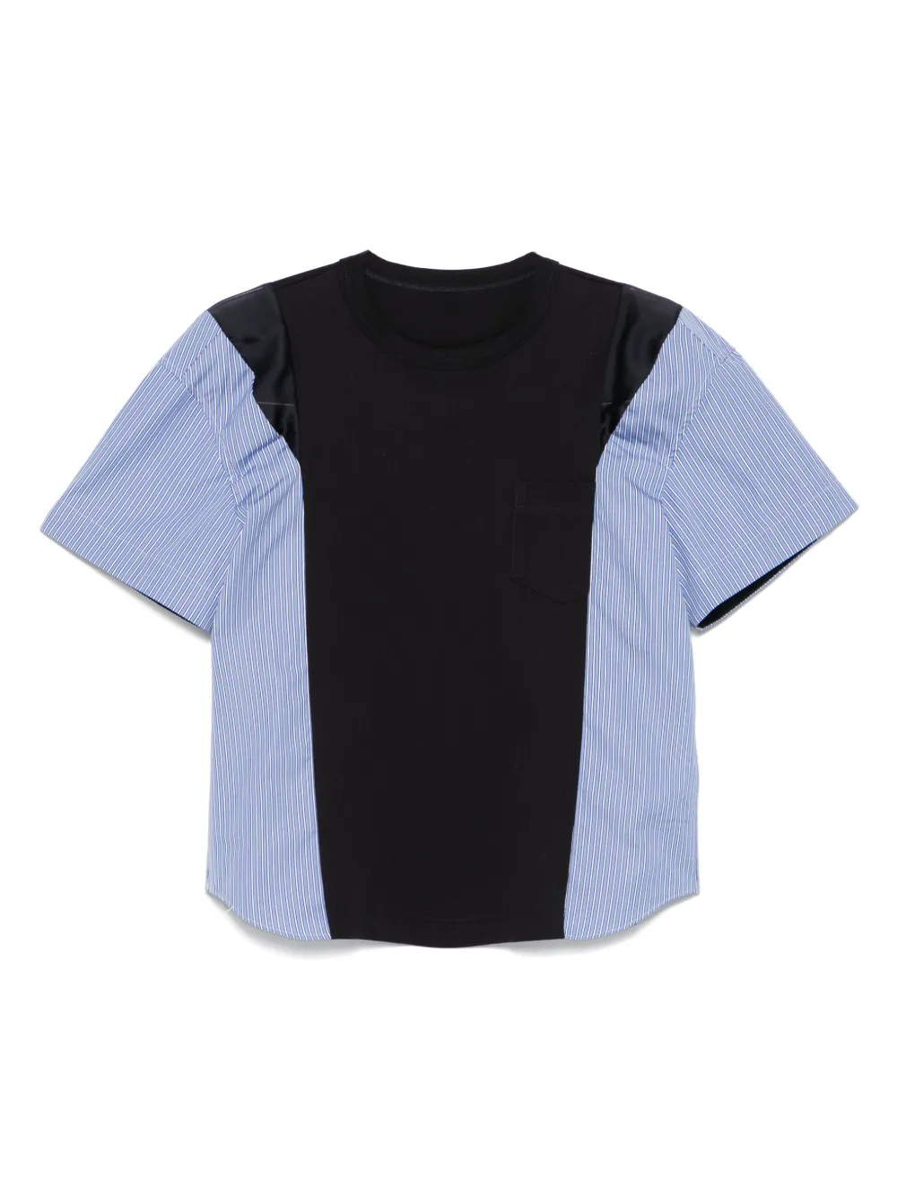 sacai ストライプディテール Tシャツ - ブラック sacai ストライプディテール Tシャツ - ブラック