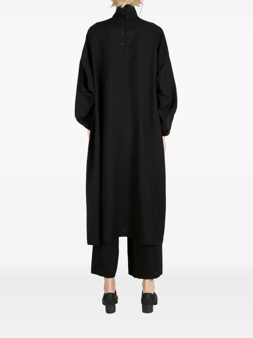 Yohji Yamamoto single-breasted coat Zwart