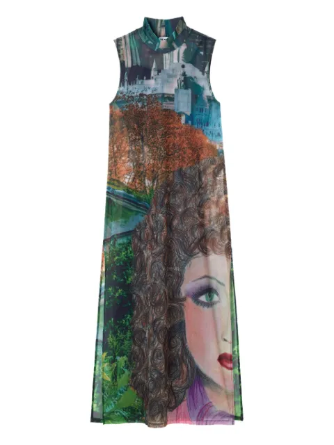 Sunnei Veronique-print midi dress