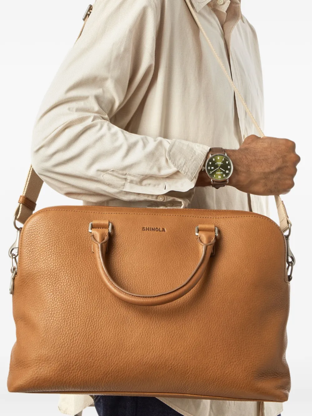 Shinola Leren aktetas - Beige