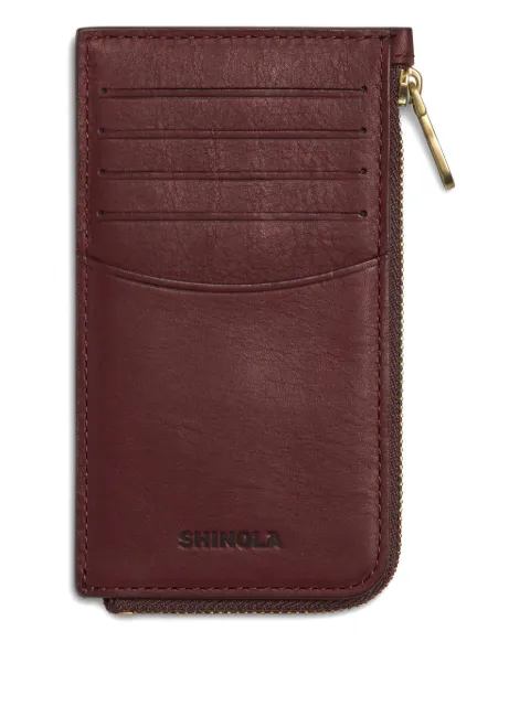 Shinola cartera de piel con cierre en el contorno