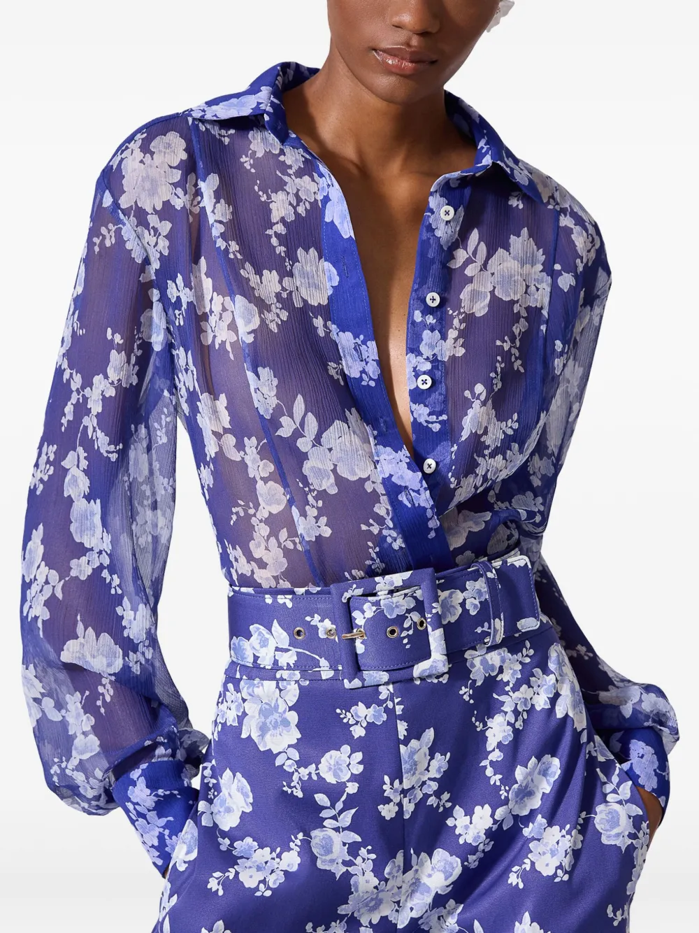 Carolina Herrera Shirt met bloemenprint Blauw