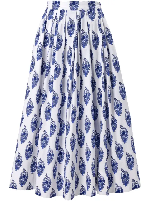 Carolina Herrera falda midi con estampado Floral Block