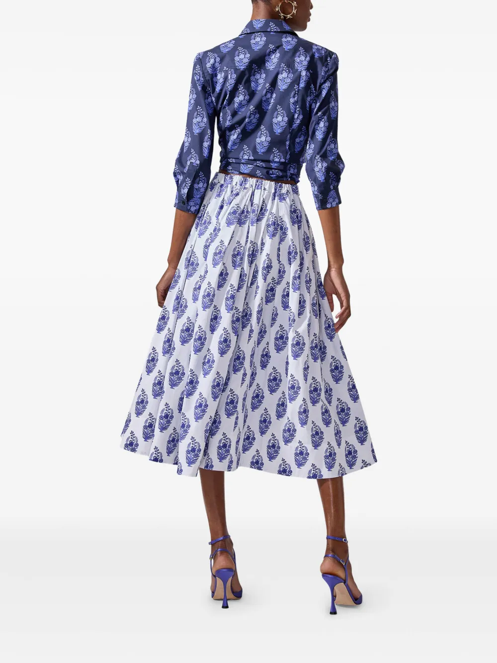 Carolina Herrera Midi-rok met bloemenprint Wit