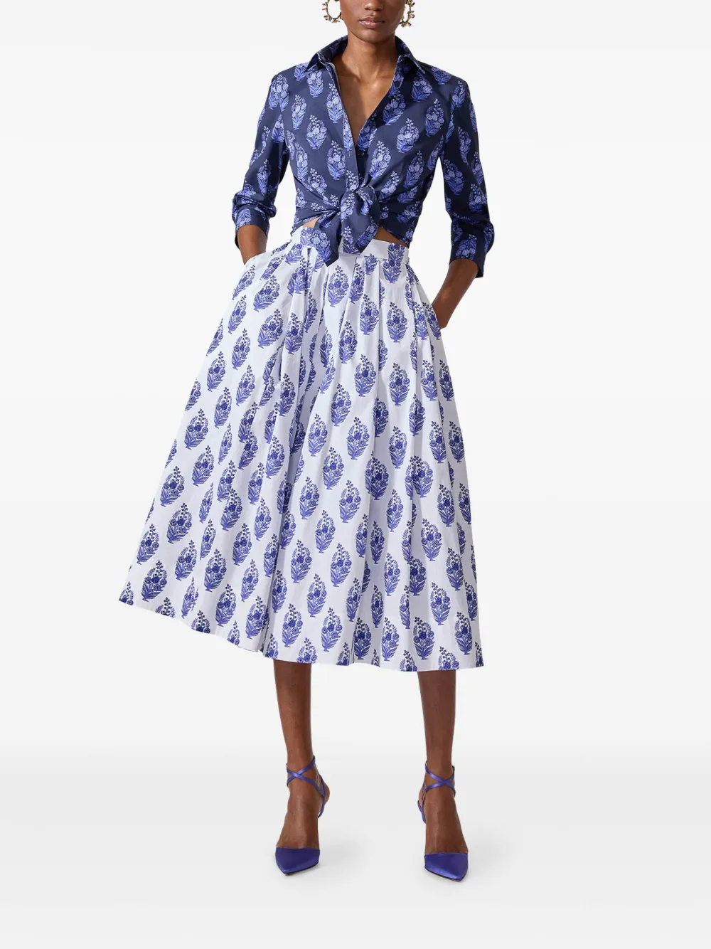 Carolina Herrera falda midi con estampado Floral Block | Faldas de cintura alta | Image 2