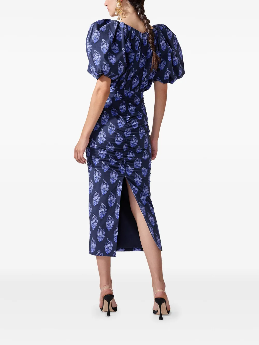 Carolina Herrera Jurk met ballonmouwen Blauw