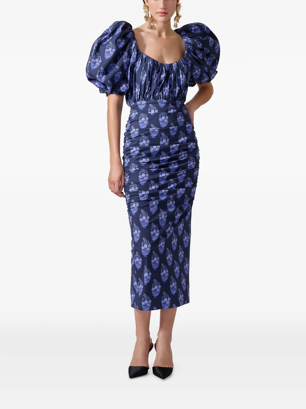 carolinaherrera Carolina Herrera Jurk met ballonmouwen - Blauw