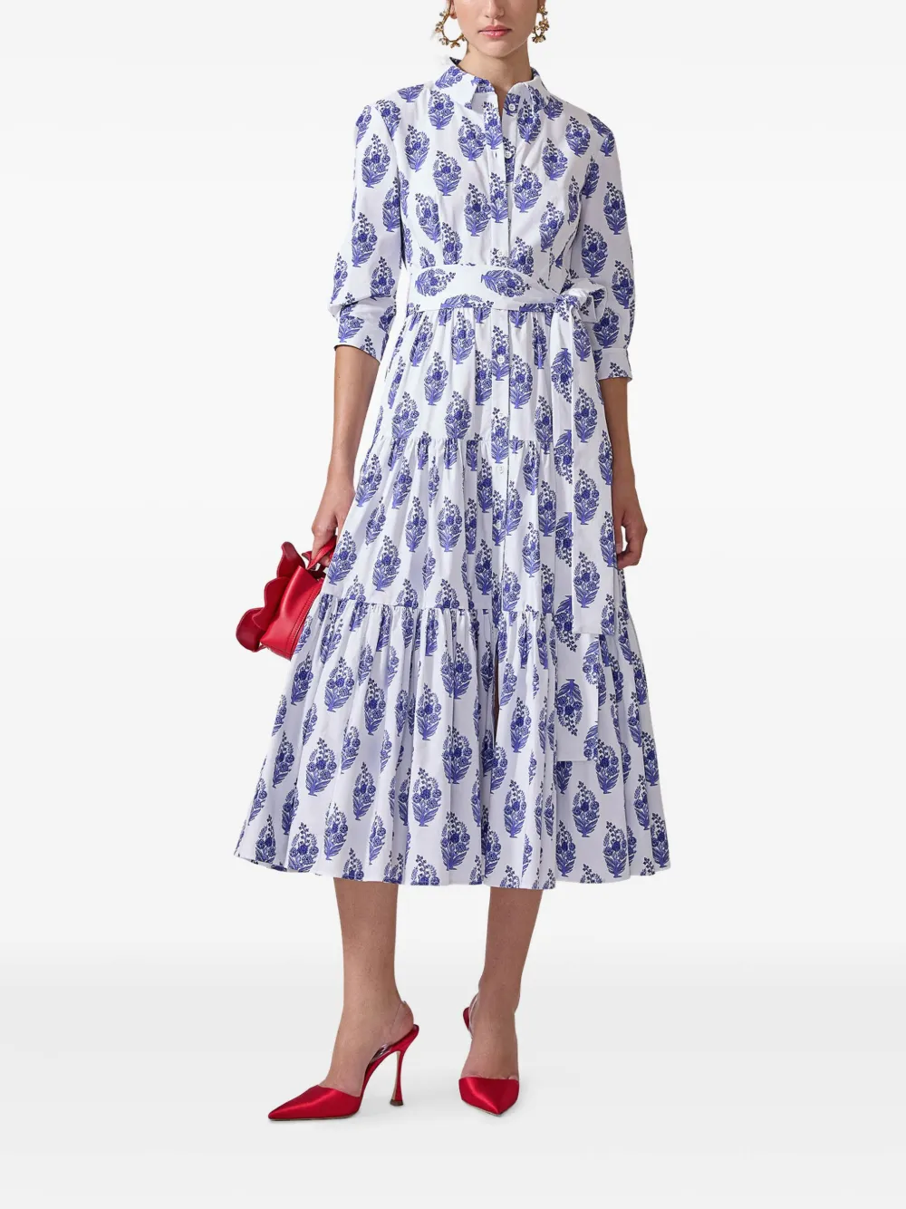 Carolina Herrera Shirtjurk met bloemenprint - Wit