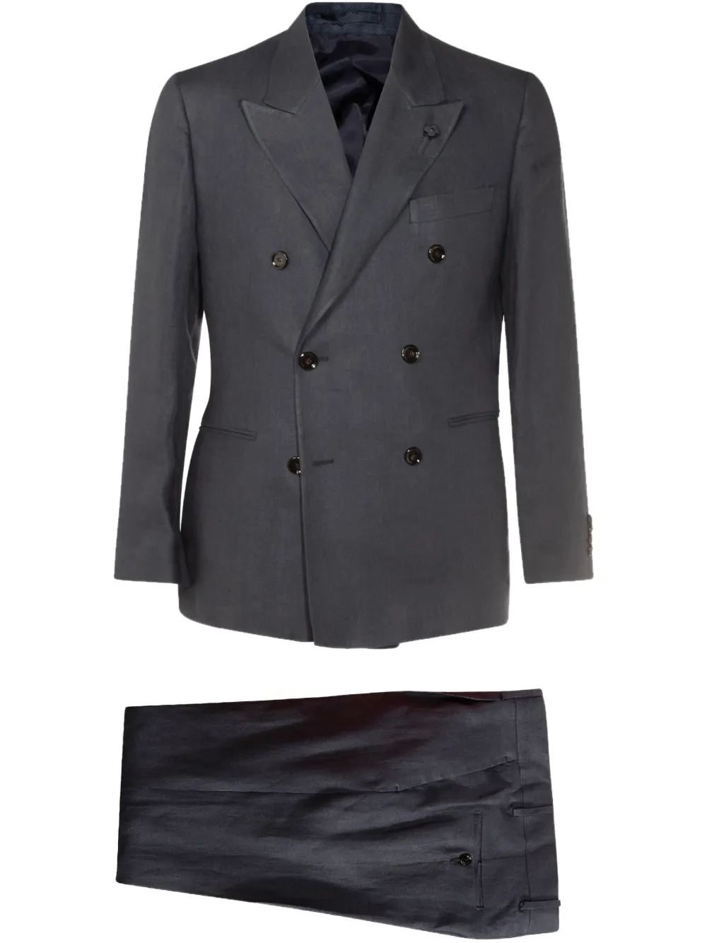 Lardini ブローチディテール スーツ - グレー Lardini ブローチディテール スーツ - グレー