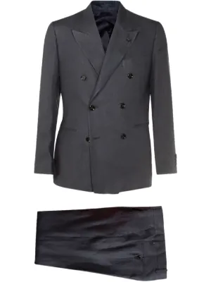 セットアップ Lardini Black Double-Breasted Suit Lardini Black Double-Breasted Suit Suits in Black | THE LIST