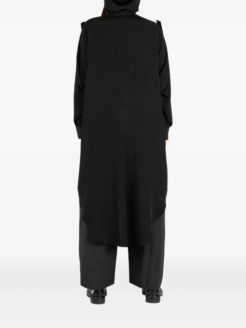 Yohji Yamamoto hooded midi dress Zwart