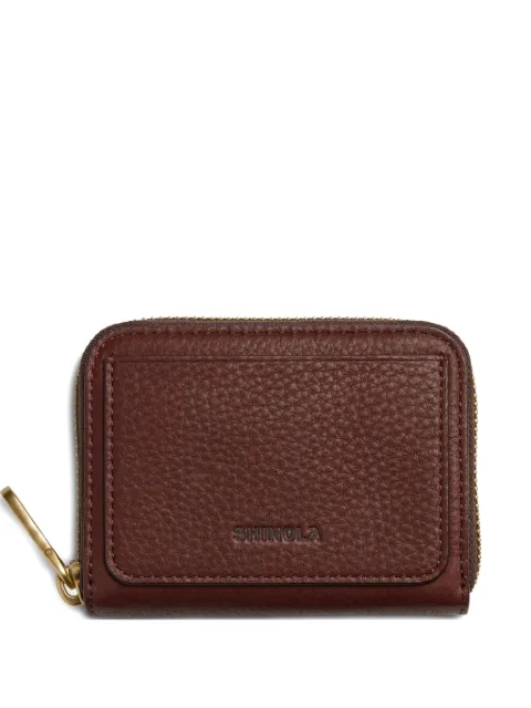 Shinola cartera de piel con cierre en el contorno