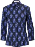 Carolina Herrera floral-print peplum-hem shirt - Blue