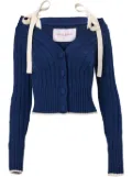 Carolina Herrera off-shoulder cardigan - Blue