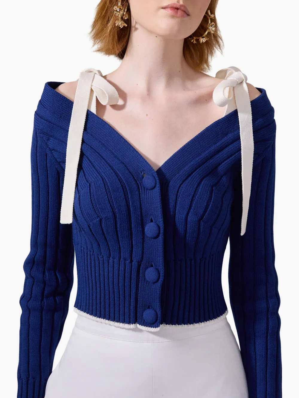 Carolina Herrera Off-shoulder vest Blauw