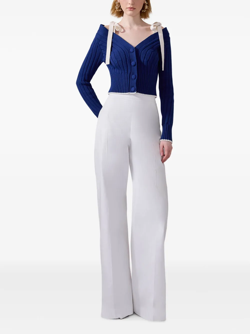 Carolina Herrera Off-shoulder vest Blauw