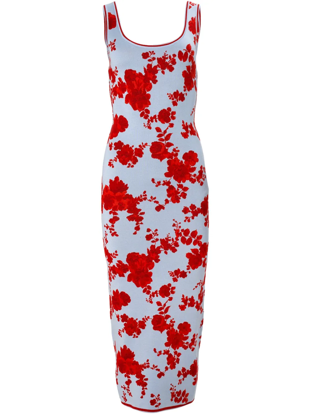 Carolina Herrera Jurk met bloemjacquard Blauw