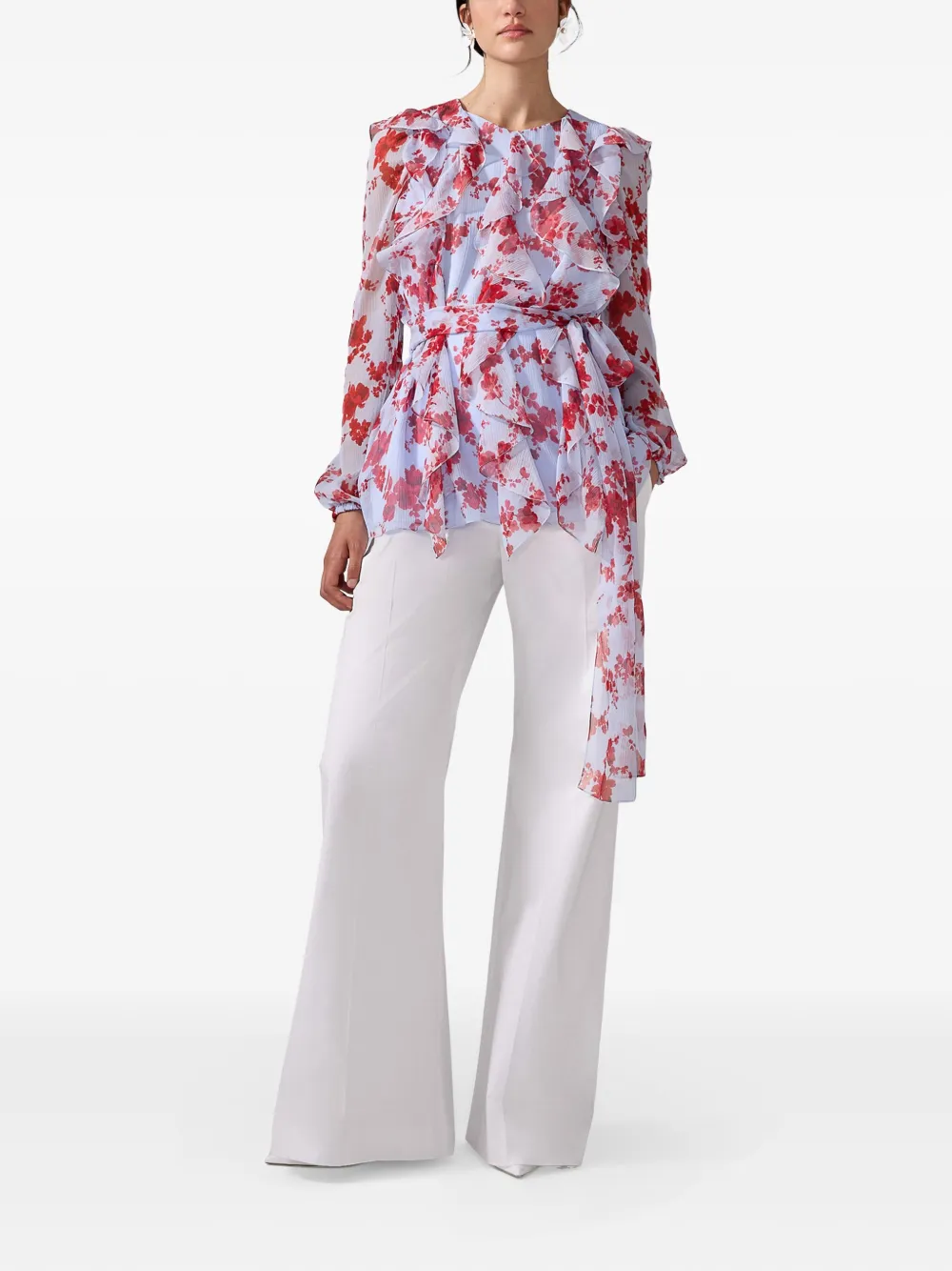 Carolina Herrera Top met bloemenprint - Blauw