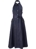 Carolina Herrera buttoned halterneck dress - Blue