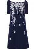 Carolina Herrera floral embroidered shift dress - Blue