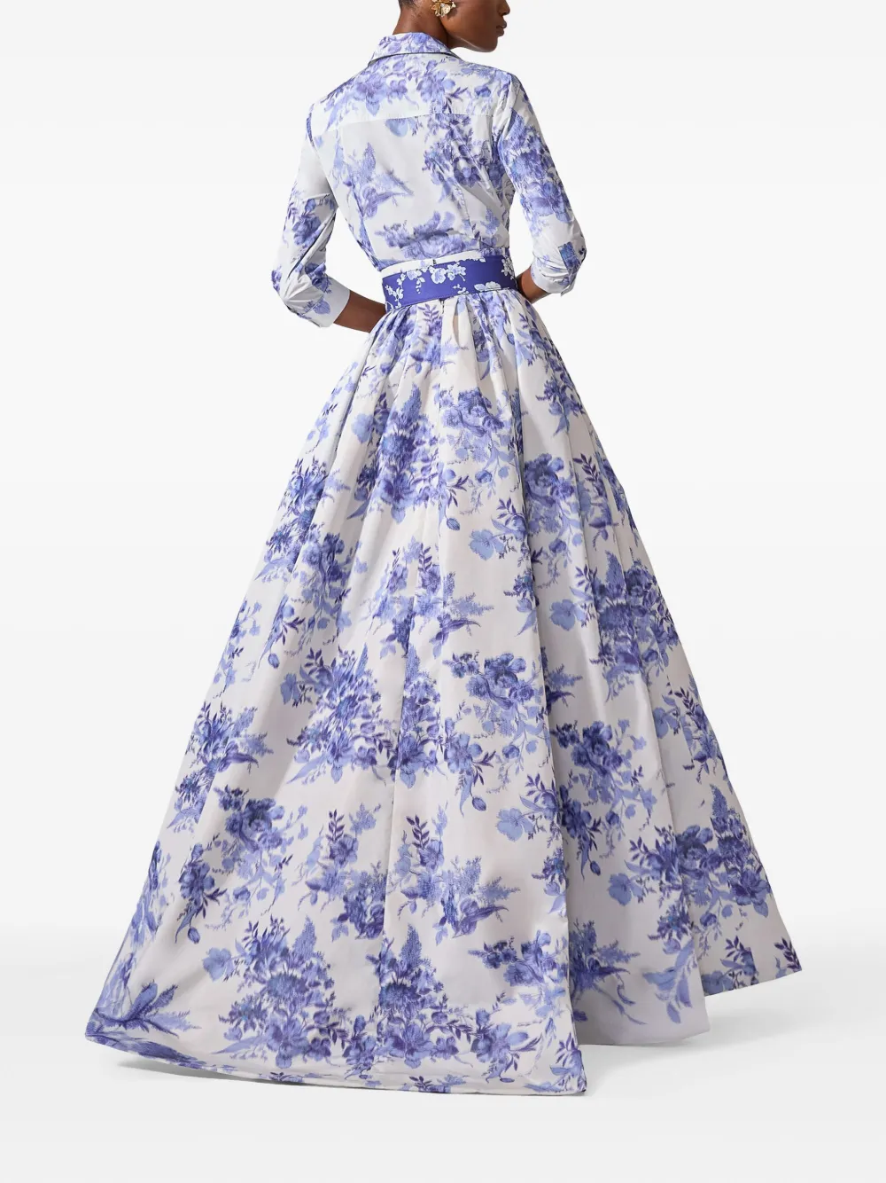 Carolina Herrera Chiné rok met bloemenprint Beige