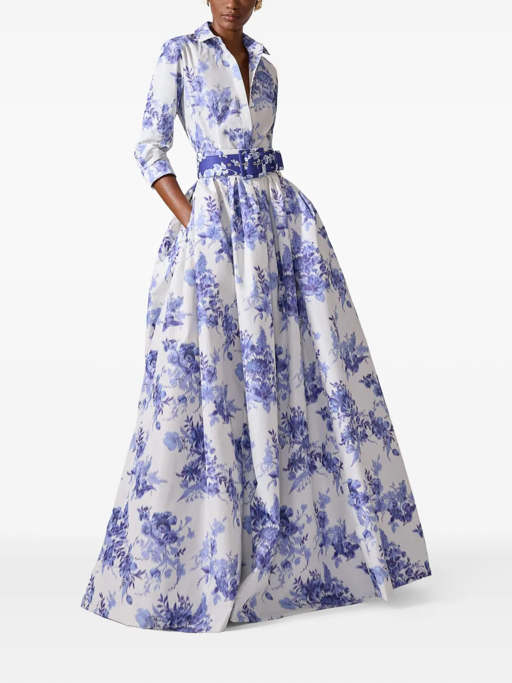 Carolina Herrera Chiné floral-print midi skirt | High-Waisted Skirts | Image 2