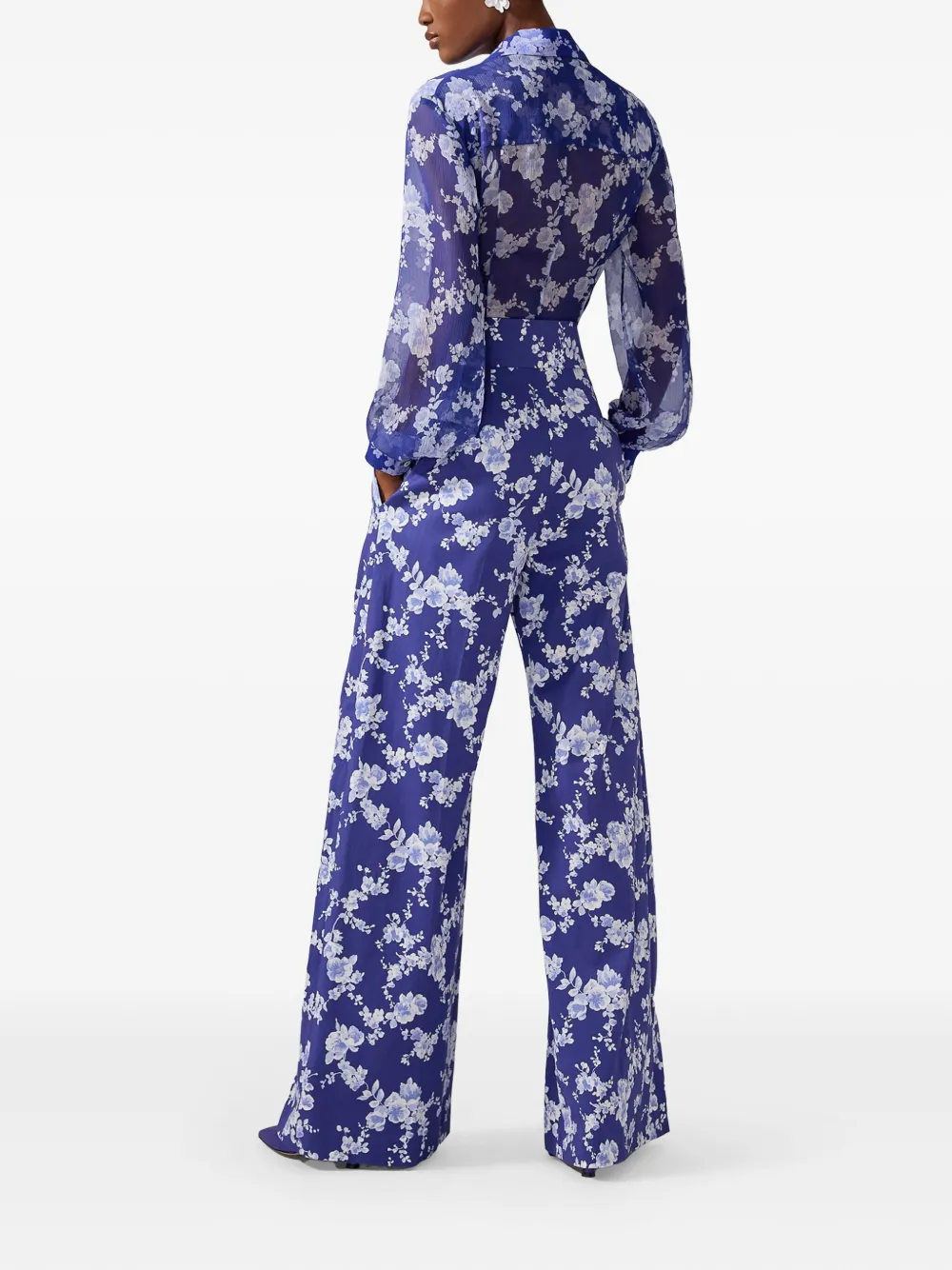 Carolina Herrera Broek met bloemenprint Blauw