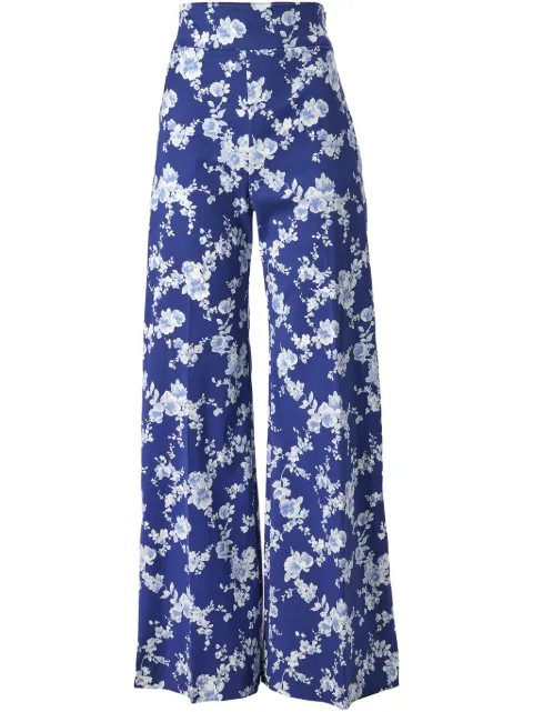 Carolina Herrera pantalones anchos con estampado floral