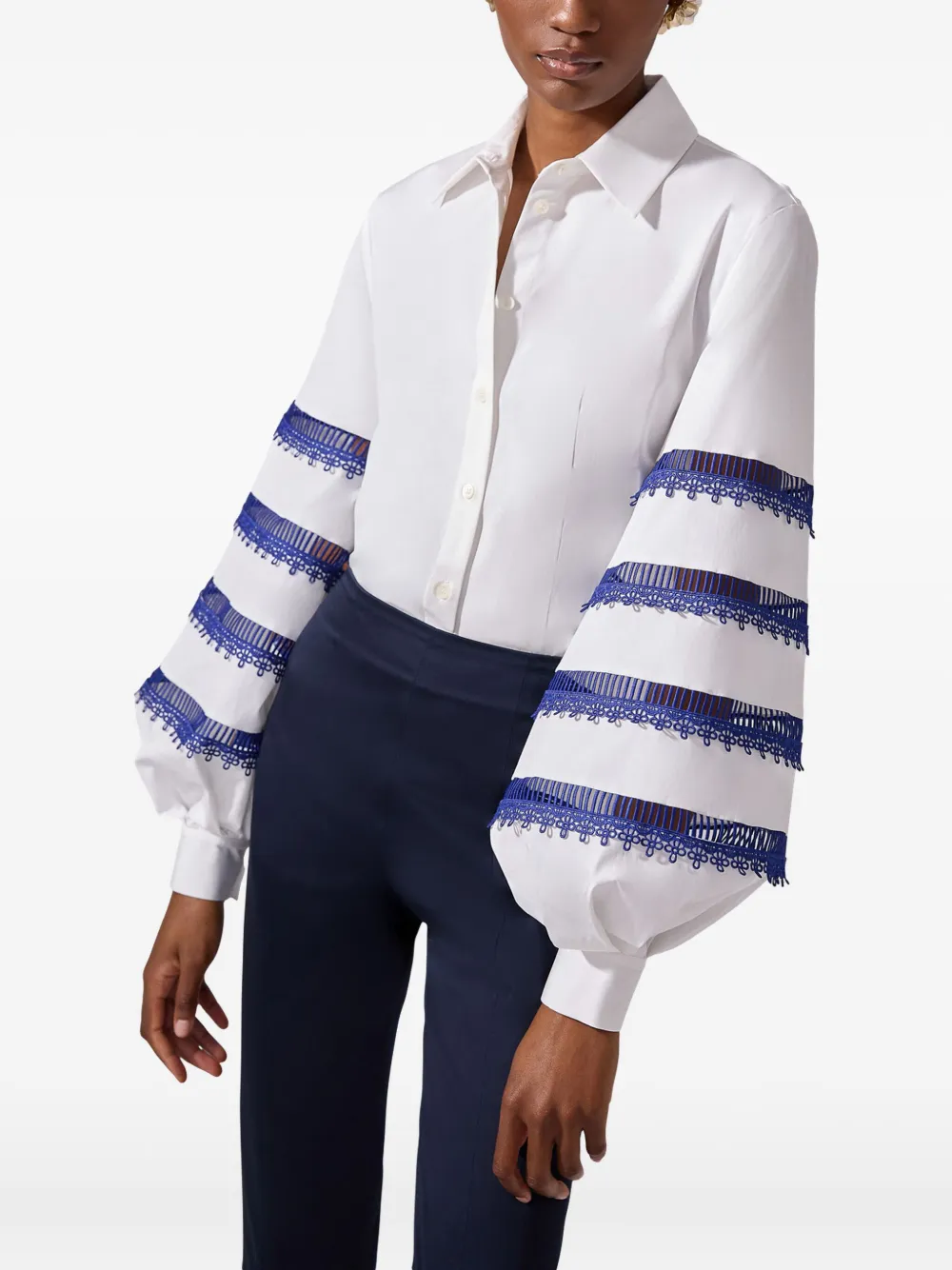 Carolina Herrera Blouse met kant Wit