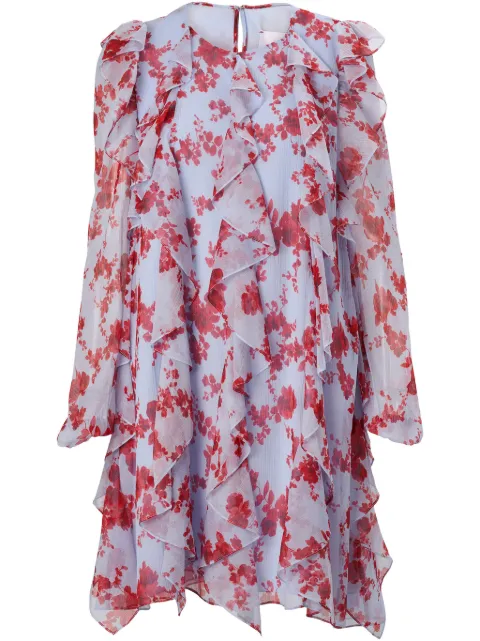 Carolina Herrera Chiffon-Kleid mit Blumen-Print