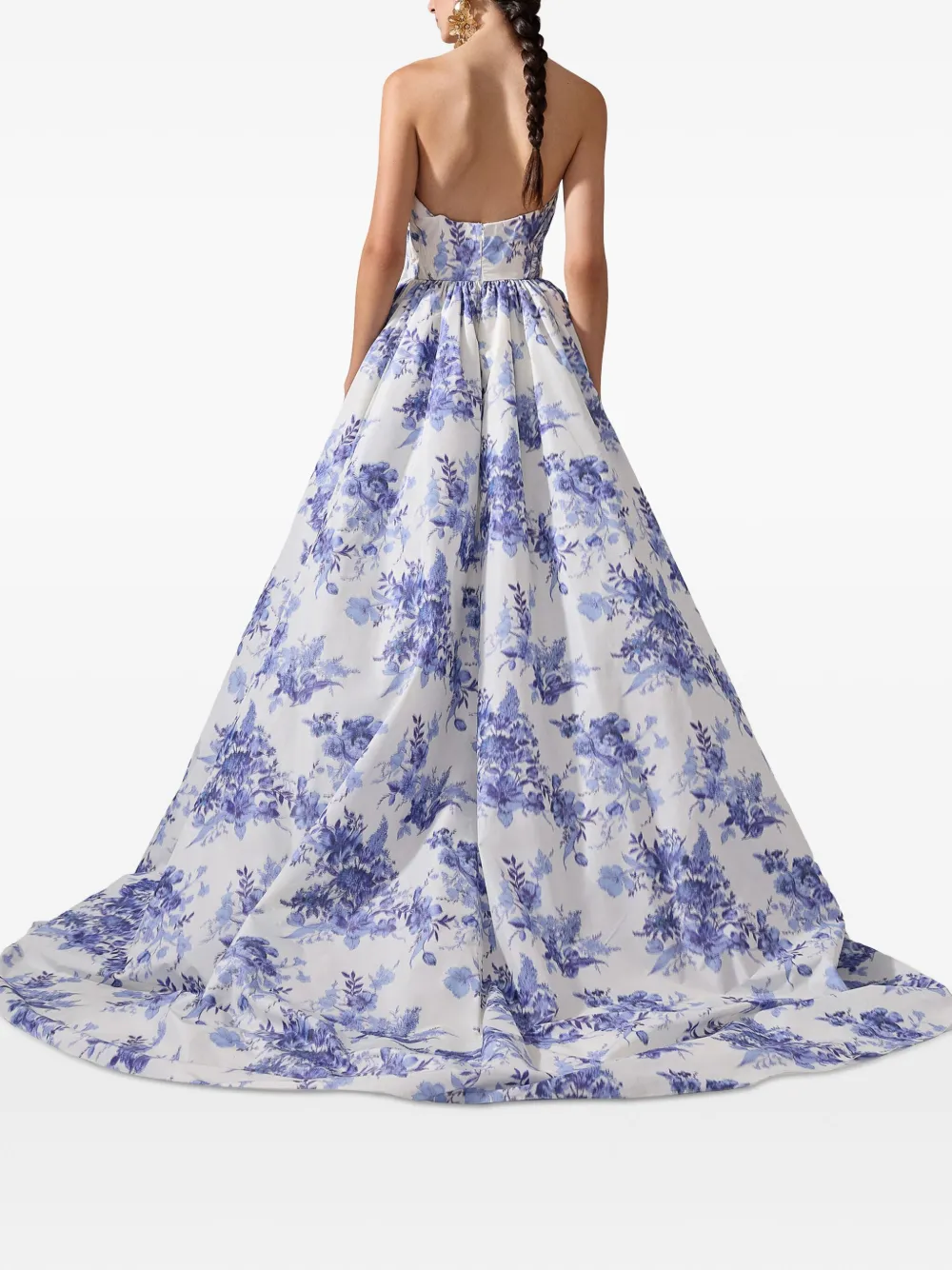 Carolina Herrera Strapless avondjurk Beige