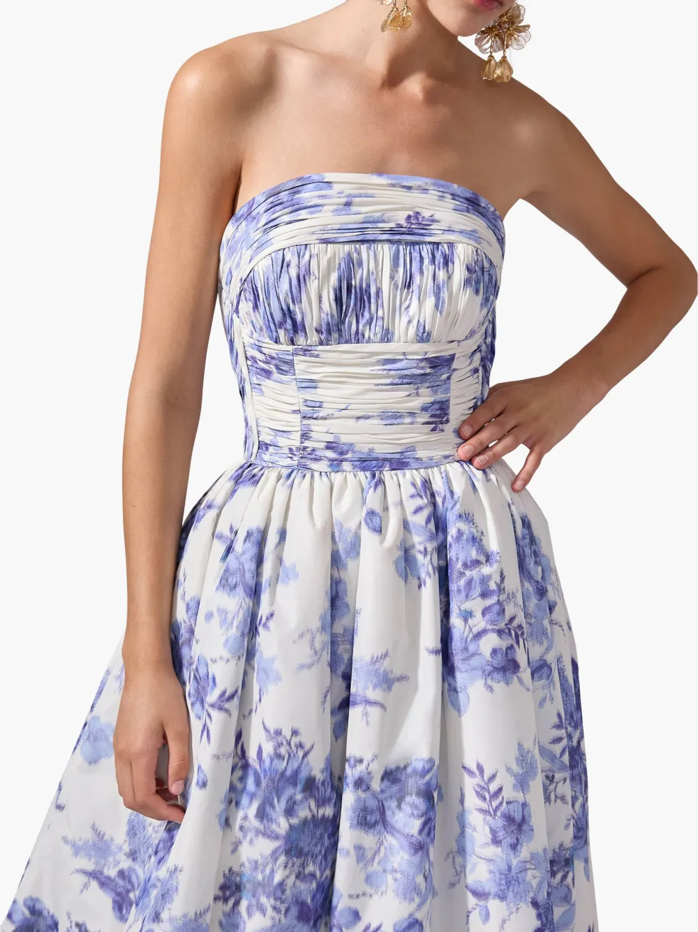 Carolina Herrera Strapless avondjurk Beige
