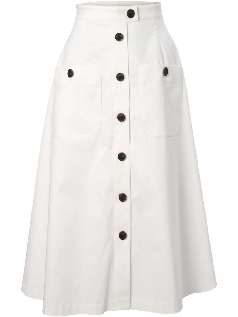 Carolina Herrera Popeline midi-wikkelrok Wit