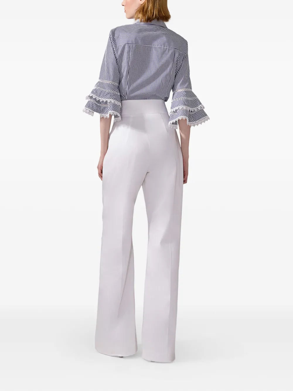 Carolina Herrera Broek met wijde pijpen Wit