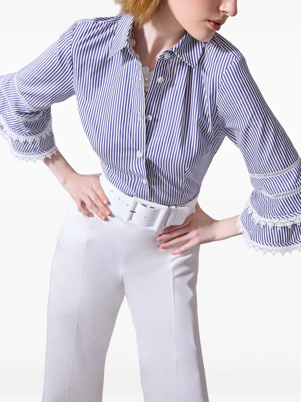 Carolina Herrera Broek met wijde pijpen Wit