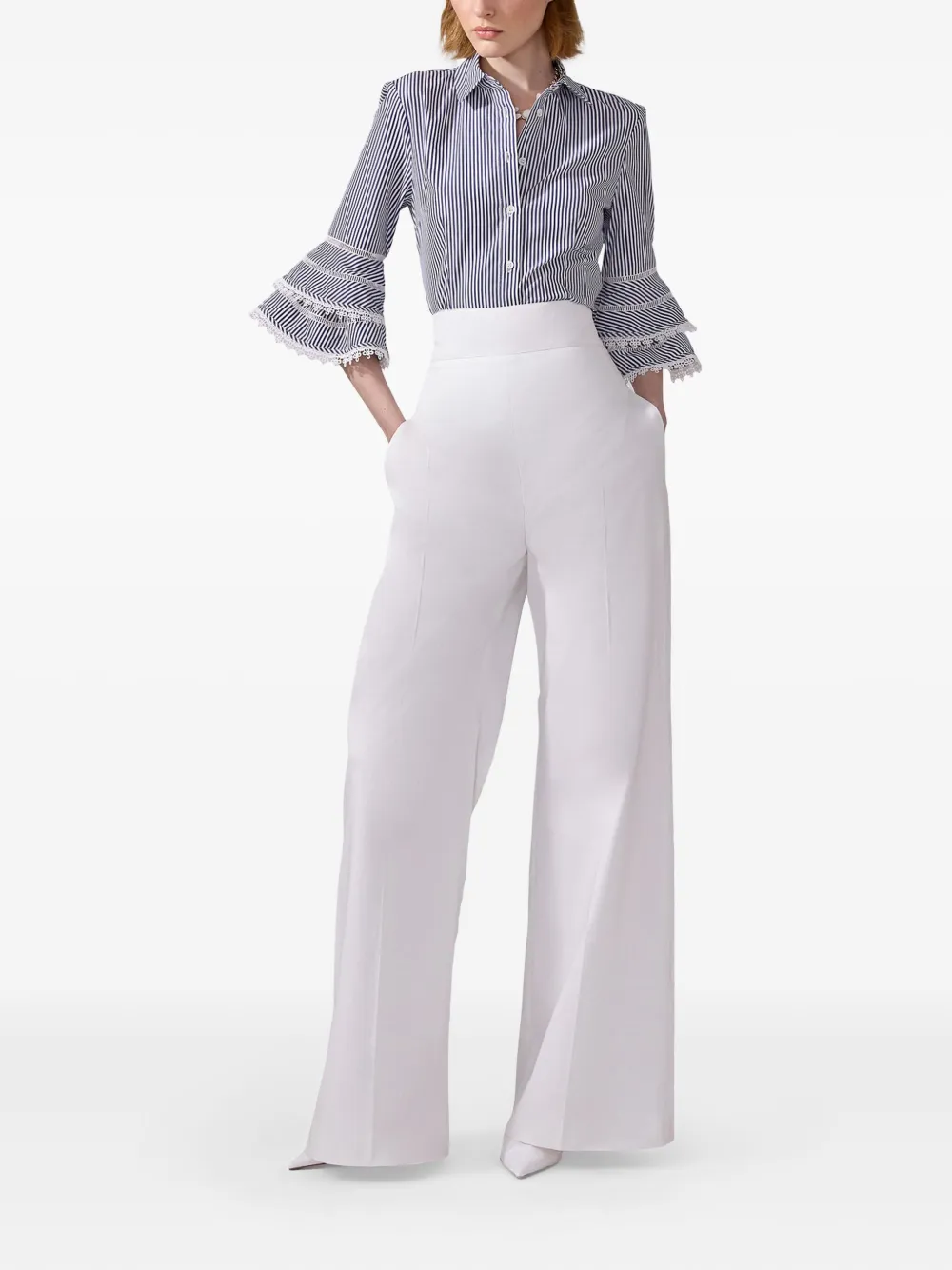 Carolina Herrera Blouse met kant - Blauw