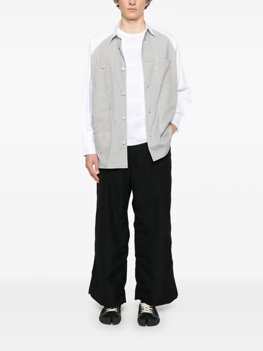 Comme des Garçons Homme Gestreept overhemd - Wit