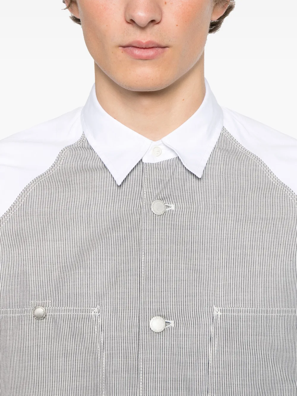 Comme des Garçons Homme Gestreept overhemd Wit