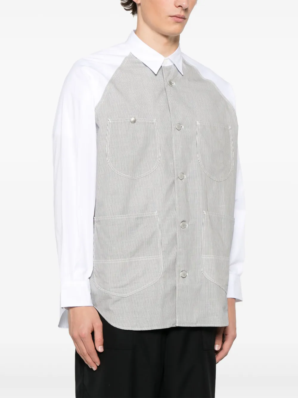 Comme des Garçons Homme Gestreept overhemd Wit
